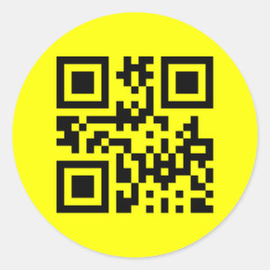 Inverted ☻ Happy Face -- QR Code Classic Round Sticker