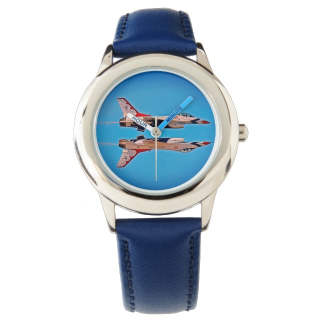 Inverted Jet Aeroplanes F16 US Air Force Kids Watc Watch (Front)