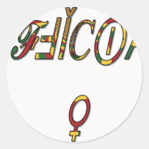 Inverted "OFFICIAL" Female Symbol Art Print Classic Round Sticker