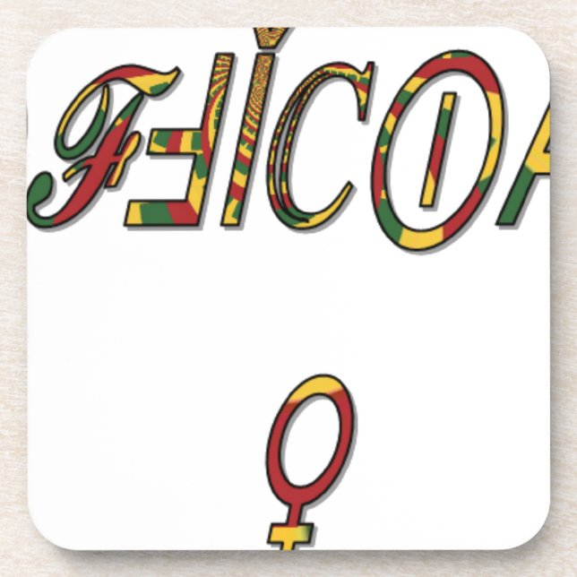 Inverted "OFFICIAL" Female Symbol Art Print Coaster (Front)