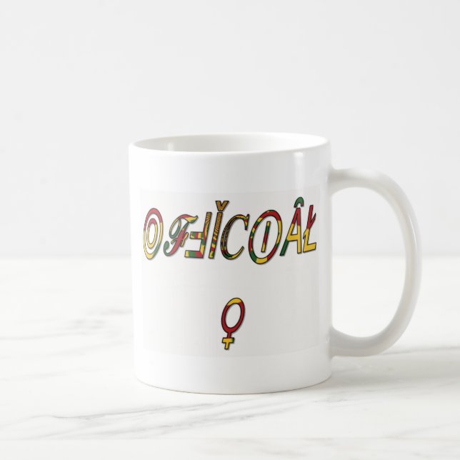 Inverted "OFFICIAL Female Symbol Art Print Coffee Mug (Right)