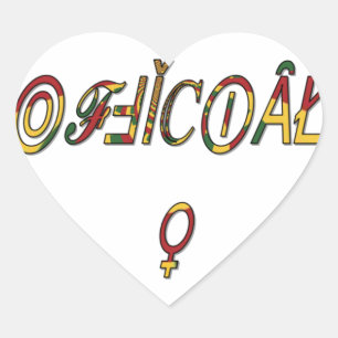 Inverted "OFFICIAL" Female Symbol Art Print Heart Sticker