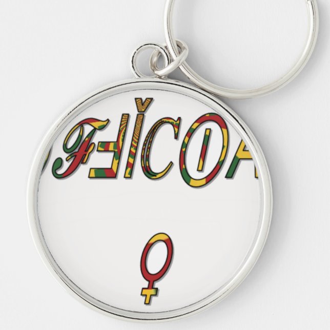 Inverted "OFFICIAL" Female Symbol Art Print Key Ring (Front)