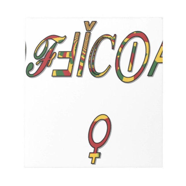 Inverted "OFFICIAL" Female Symbol Art Print Notepad (Front)