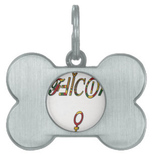 Inverted "OFFICIAL Female Symbol Art Print Pet ID Tag