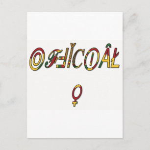 Inverted "OFFICIAL" Female Symbol Art Print Postcard