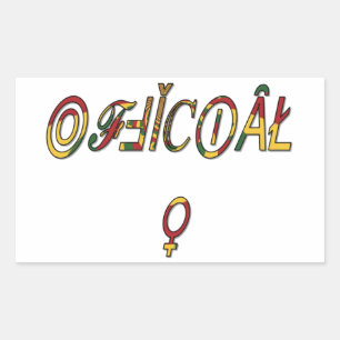 Inverted "OFFICIAL" Female Symbol Art Print Rectangular Sticker