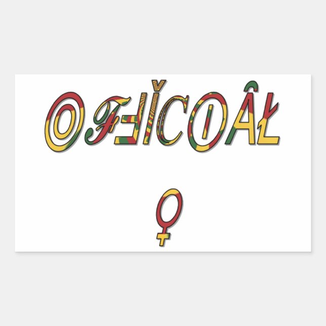 Inverted "OFFICIAL" Female Symbol Art Print Rectangular Sticker (Front)