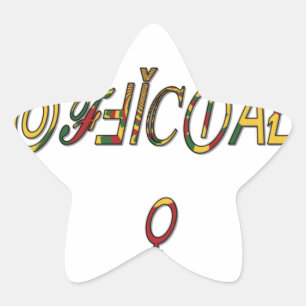 Inverted "OFFICIAL" Female Symbol Art Print Star Sticker