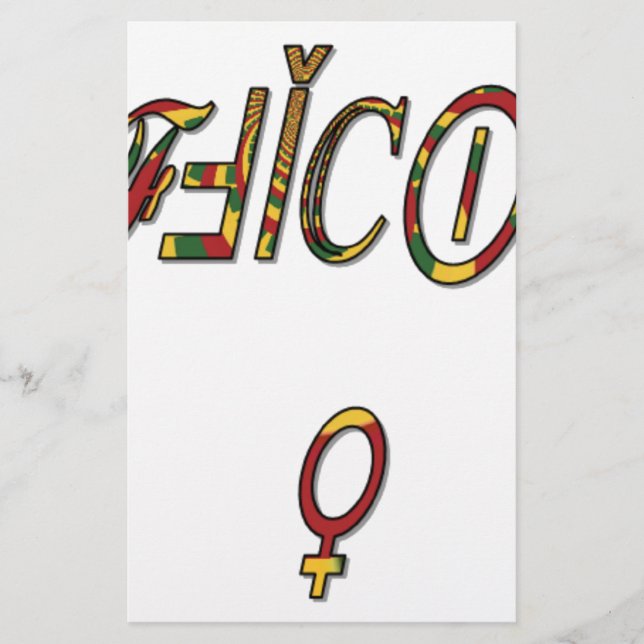 Inverted "OFFICIAL" Female Symbol Art Print Stationery (Front)