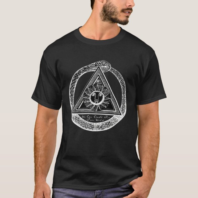 Inverted Ouroboros Alchemy Esoteric Occult Manifes T-Shirt (Front)