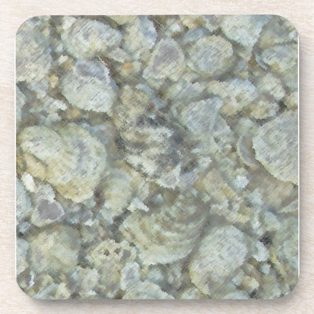 Inverted Oyster Shells Abstract Coaster (Front)