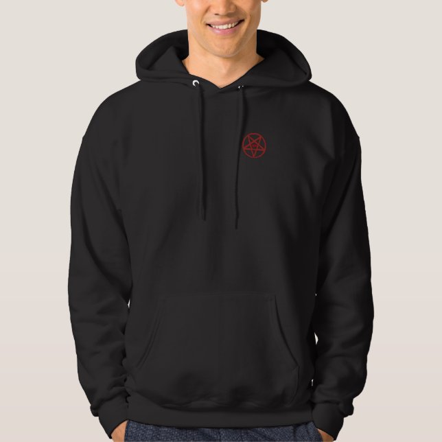 Inverted Pentagram 666 Satanic side Hoodie (Front)