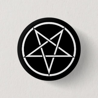 Inverted pentagram (background colour 3 cm round badge