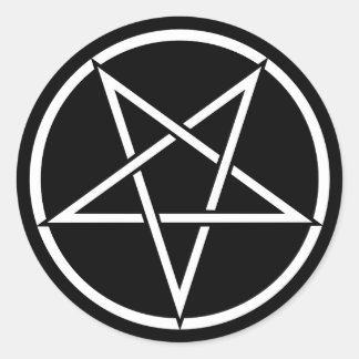 Inverted pentagram (background colour customisable classic round sticker