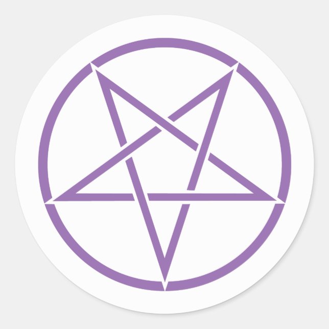Inverted pentagram (pentagram colour customisable) classic round sticker (Front)