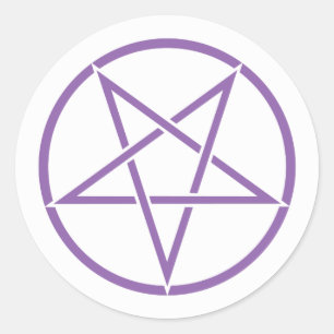 Inverted pentagram (pentagram colour customisable) classic round sticker