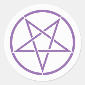 Inverted pentagram (pentagram colour customisable) classic round sticker