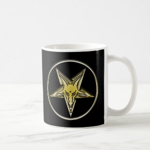 Inverted Pentagram with Golden Goat Head Coffee Mug