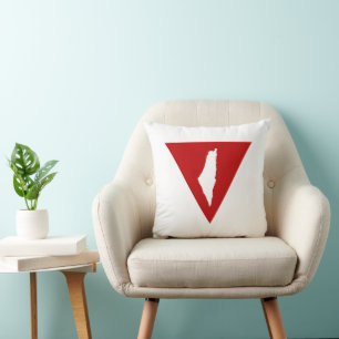 Inverted Red Triangle keffiyeh Cushion