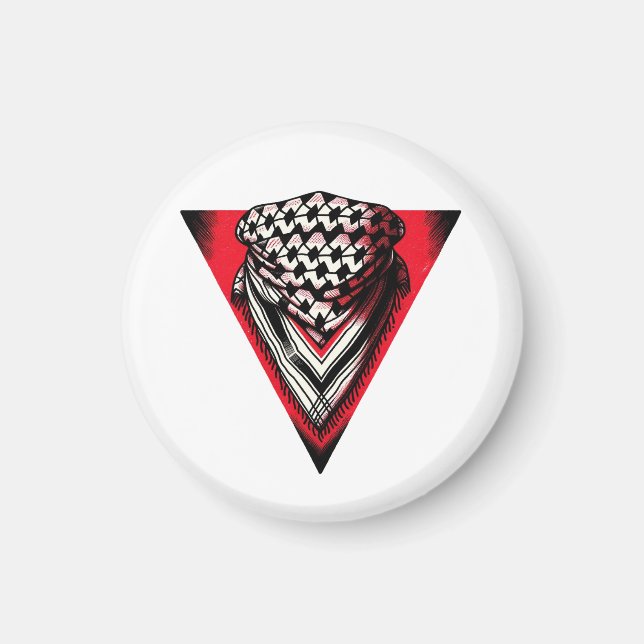 Inverted Red Triangle keffiyeh Magnet (Front)
