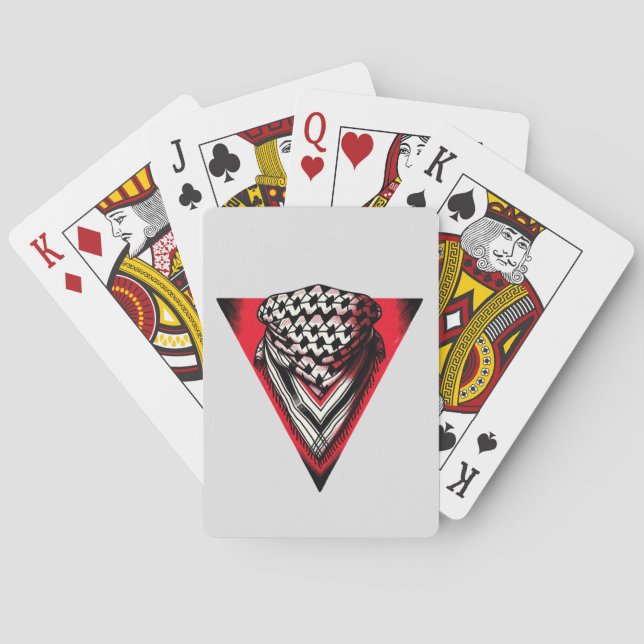 Inverted Red Triangle keffiyeh Playing Cards (Back)