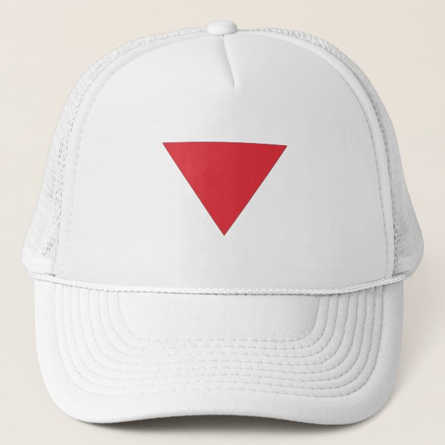 Inverted Red Triangle Trucker Hat (Front)