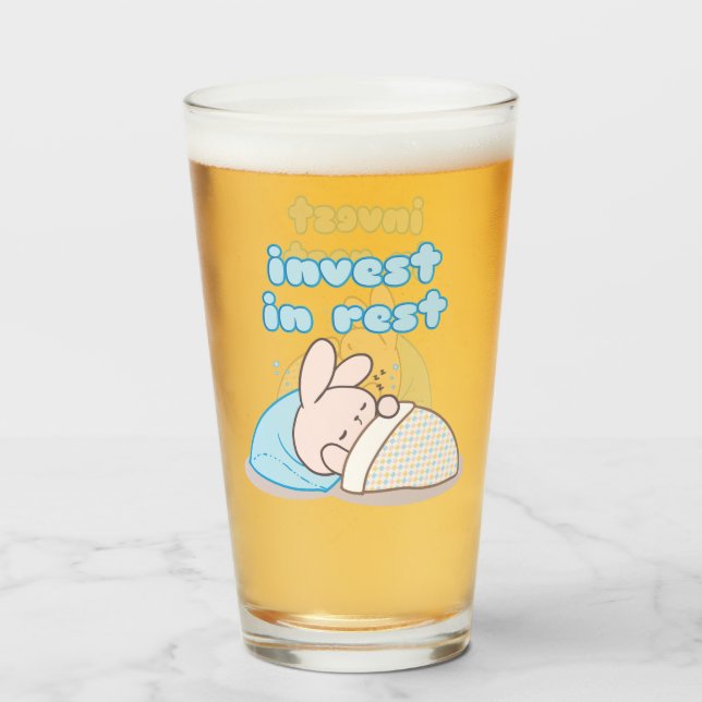 Invest in Rest with Snoozy Bunny Glass (Front Filled)