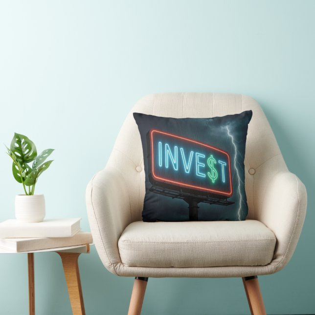 Invest Neon Billboard with Lightning Cushion (Chair)