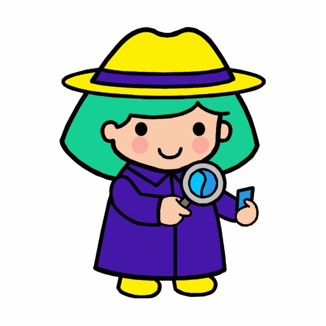 Investigator girl standing photo sculpture (Front)