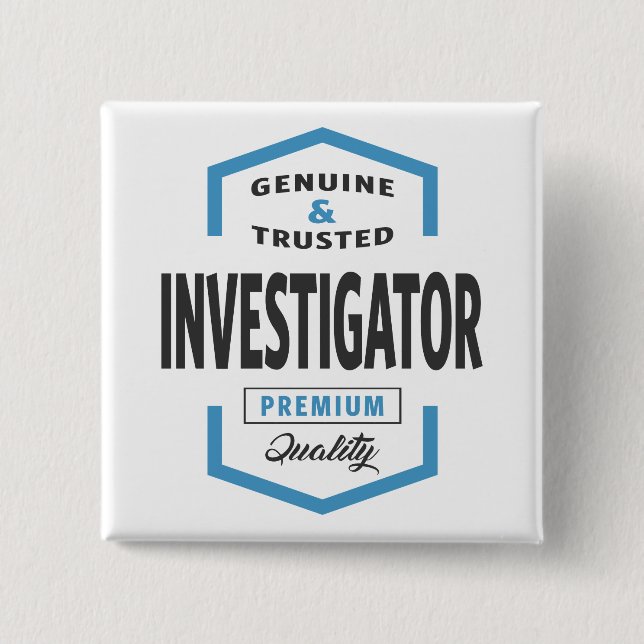 Investigator Logo Gift Ideas. 15 Cm Square Badge (Front)