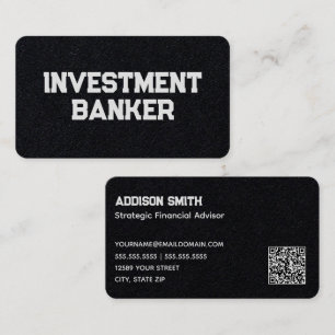 Investment Banker Financial Advisor Custom QR Business Card