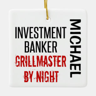 Investment Banker Grillmaster CUSTOM Ceramic Ornament