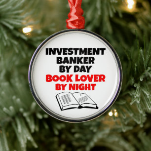 Investment Banker Loves Reading Metal Tree Decoration