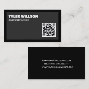 Investment Banker QR Code Business Card