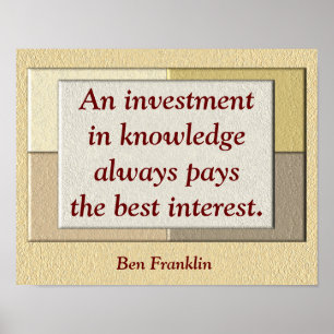 Investment in knowledge -quote print