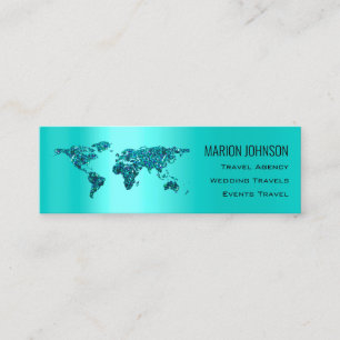 Investments Finance Travelling Blog World Map Mint Mini Business Card
