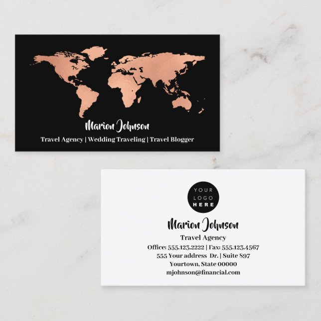 Investments Finance Wedding Travelling Black Rose Business Card (Front/Back)