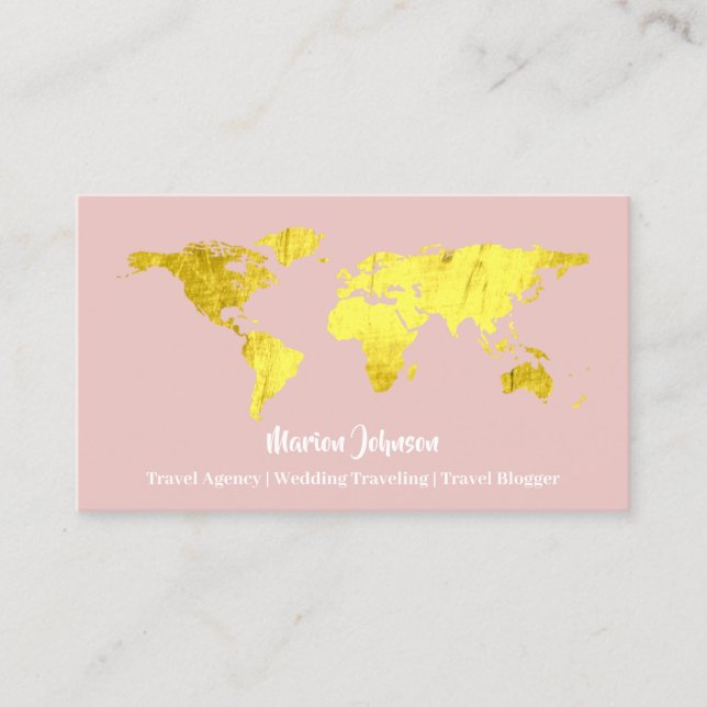 Investments Finance Wedding Travelling Rose World  Business Card (Front)