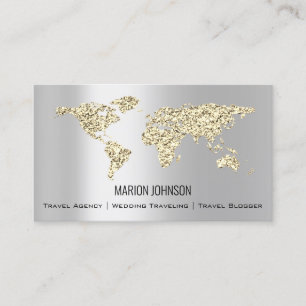 Investments Finance Wedding Travelling World Gold Business Card