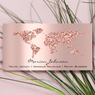 Investments Finance Wedding Travelling World Rose Business Card