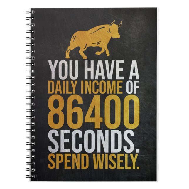 Investor 86400 Seconds Daily Income Notebook (Front)