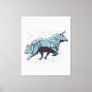 Investor Bears And Bulls Market  Canvas Print