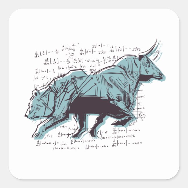 Investor Bears And Bulls Market    Square Sticker (Front)