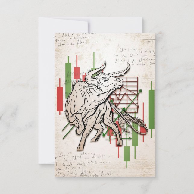 Investor Bears And Bulls Market Thank You Card (Front)