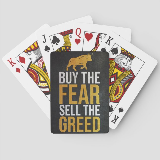 Investor Buy Fear Sell Greed Trader Playing Cards (Back)