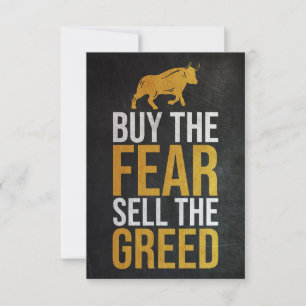 Investor Buy Fear Sell Greed Trader Thank You Card