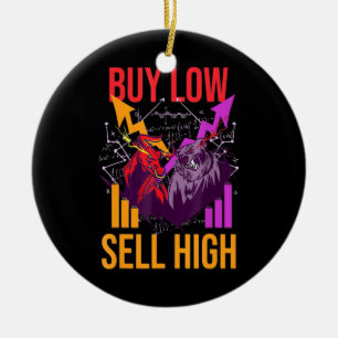 Investor Buy Low Sell High Ceramic Tree Decoration