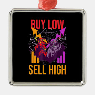 Investor Buy Low Sell High Metal Tree Decoration