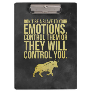 Investor Control Your Emotions Clipboard